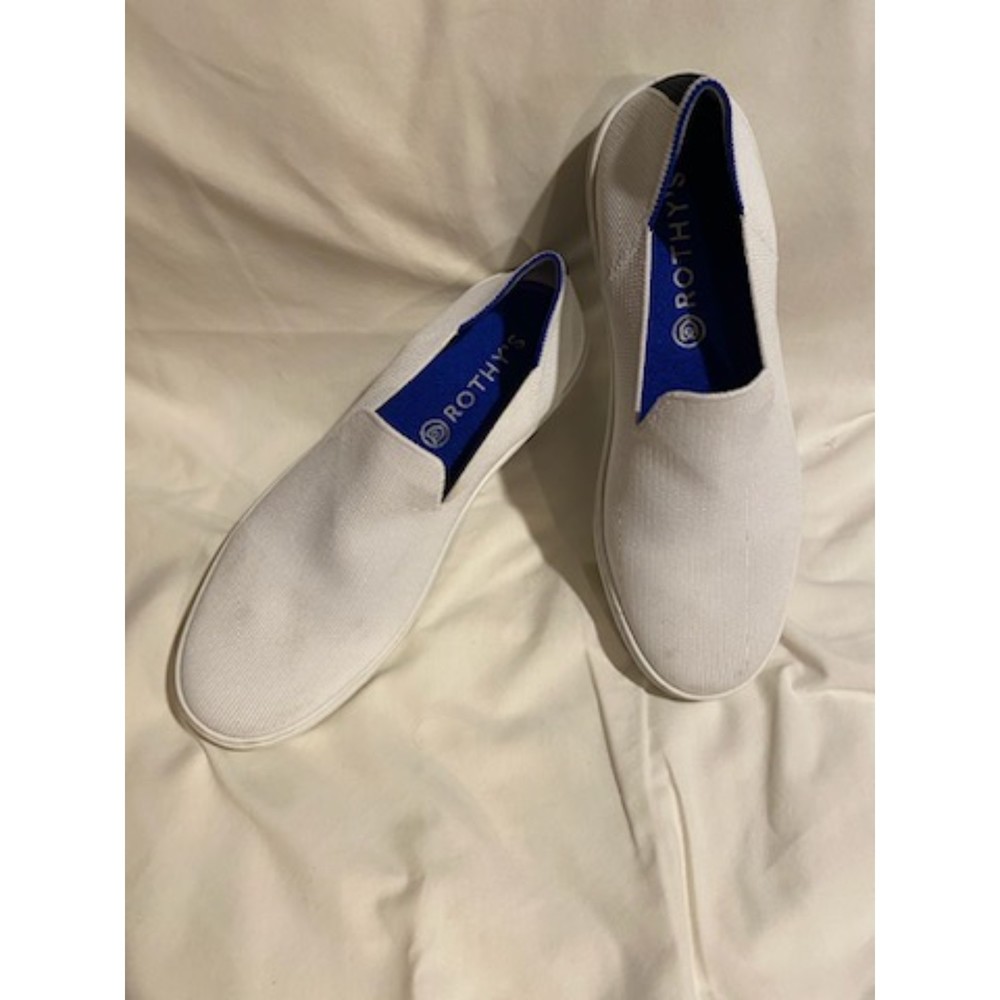 Rothy's The Original Slip On Sneaker Bright White Women's Comfort Shoes  size 10